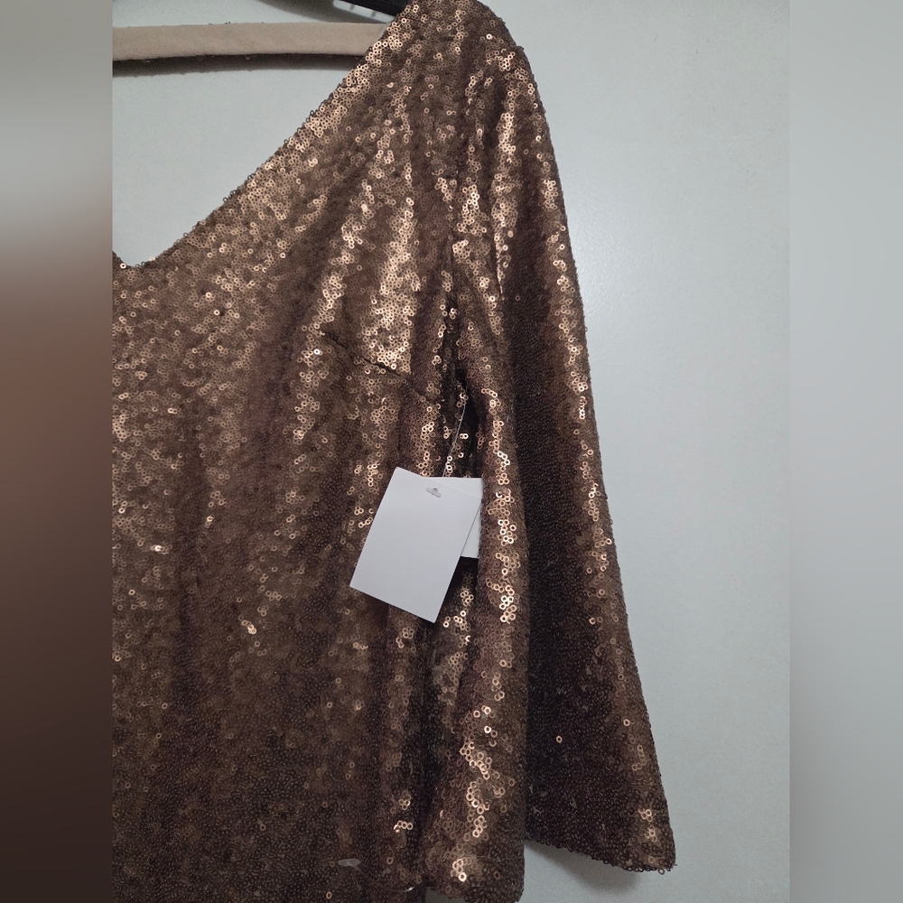 Justfab Gold Sequin Tunic Dress Small NWT - Picture 7 of 11